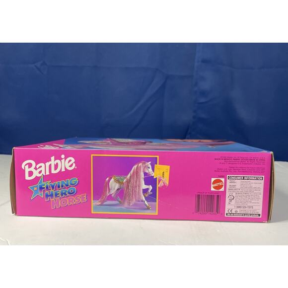 Vintage Barbie Flying Hero Horse 1995 Mattel #14265 Pink Mane Sparkle Wings NIB - Picture 5 of 7